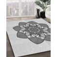 thumbnail image 3 of Ahgly Tapis d'Intérieur Lavable en Machine Carré Transitionnel Gris Platine, 8 Pieds Carré, 3 of 7