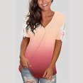 thumbnail image 2 of Pompotops Femmes Dentelle Impression à Manches Courtes T-Shirt Décontracté d'Été T-Shirts, 2 of 7