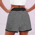 thumbnail image 4 of Xcmzpl Striped Shorts for Women Ribbed Knit Summer Shorts Elastic Waist Drawstring Baggy Track Shorts Color Block Casual Shorts with Pockets, 4 of 6