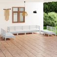 thumbnail image 1 of vidaXL 8 Piece Garden Lounge Set White Solid Pinewood, 1 of 5