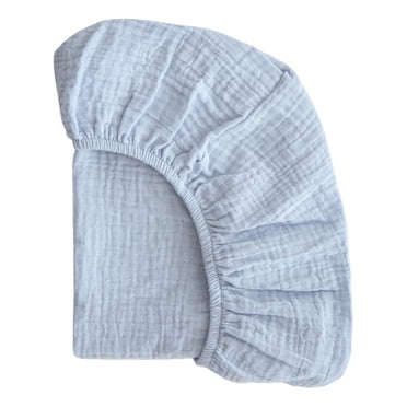 Cozival Crib Sheets, Soft 100% Cotton Crib Fitted Sheets, Breathable Plain Weave for Comfort, Standard 16X32 Inch Size, Machine Washable, Baby Crib Bedding, Blue