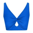 thumbnail image 4 of Bikini Swimsuit For Women Cropped Tankini Beach Padded Knot Cut Out Adjustable Tank Swimwear, 4 of 4