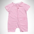 thumbnail image 2 of MIASHUI Toddler Summer Clothes Unisex Baby Boy Girl Rompers Short Sleeve Two Way Zipper Jumpsuits,Pink,3-6 Months, 2 of 3