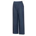 thumbnail image 4 of Timegard Cotton Linen Pants for Women Drawstring Elastic Waist Wide Leg Pants Lightweight Trousers with Pockets, 4 of 6