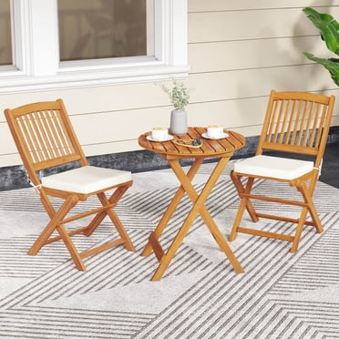 Costway Ensemble Bistro de Patio 3 Pcs avec Table à Café Sièges Coussinés Rembourrés pour l'Extérieur