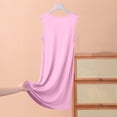 thumbnail image 4 of Elvqul Chemises de Nuit Unies pour Femmes Grande Taille Robe en Coton pour Dames Boutonnée Sans Manches Pyjamas pour Femmes Rose, 4 of 4