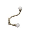 thumbnail image 1 of Iron Twist Hook With Ceramic Ivory Knob (Gold) - Set of 4, 1 of 2