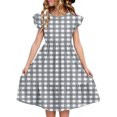 thumbnail image 1 of LOVZFMLL Dresses Kids Summer Double Layer Ruffle Sleeve Dress 5-14 Years, 1 of 8