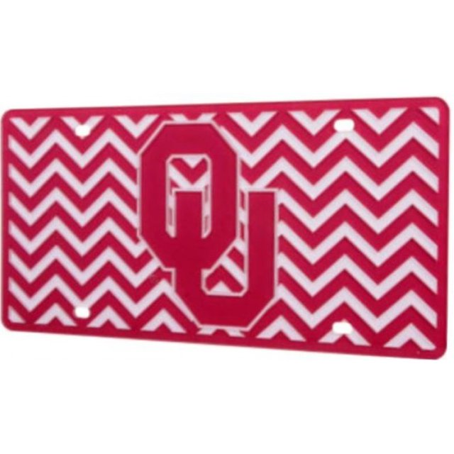 Oklahoma Sooners Chevron Laser License Plate