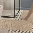 thumbnail image 3 of JASKFLY Polyester Bathroom Mat L Corner Bath Rug 47x30 Inch Absorbent Non-Slip Memory Foam Bathroom Mat Machine Washable Gray,Bathroom SuppliesBath|Nylon,Spandex,Khaki, 3 of 8