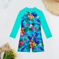 thumbnail image 1 of Kid Girls Swimwear Rash Guard Cartoon Sun Protection Long Sleeve Baby Girl Swimsuit 4-5Y, 1 of 3