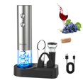 thumbnail image 1 of CIRCLE JOY Ensemble d'Ouvre-bouteille Électrique 5-en-1, Tire-Bouchon à Vin Rechargeable en Acier Inoxydable avec Base de Rangement pour Usage Domestique/cadeau, Coupe-Feuille, Wi, 1 of 7