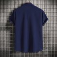 thumbnail image 4 of Birdeem Men Casual Solid Turndown Short Sleeve Button Closure Shirt Hawaii Blouse, 4 of 9