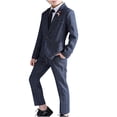 thumbnail image 2 of RXIRUCGD Ensemble Chemise Veste Pantalon Long 4 Pcs Manches Longues Col Rond (Bleu, Taille: 90), 2 of 7