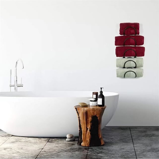 WIFKLSIIPG Towel Racks for Bathroom Wall Mounted Metal Rack with Hooks Towel Shelf Towel Holder for Bath
