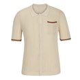 thumbnail image 3 of QIPOPIQ Mens Knit Button Down Shirt Short Sleeve Button Up Shirt Summer Casual Beach Tops Clearance, 3 of 5