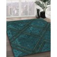 thumbnail image 3 of Ahgly Company Machine Washable Indoor Rectangle Transitional Teal Green Area Rugs, 6' x 9', 3 of 7