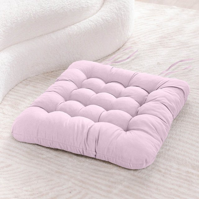 Solid Color Soft Chair Cushion 40x40cm for Dining Chairs and Seats Polyester Fiber Filled Cushion Pad with Solid Wood Frame Comfortable Home Seat Support