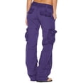thumbnail image 4 of Wiyuqeen Plus Sized Summer Cargo Pants for Women Casual Chill Low Rise Workout Pants Tactical Active Cargo Pants Trendy Double Button Multiple Pockets, 4 of 6