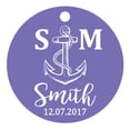 thumbnail image 1 of 100 Pcs Initiale Personnalisée avec Ancre Cadeau de Faveur de Mariage Papier Tags Fait sur Mesure Rond Hang Tags, 1 of 1