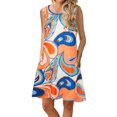 thumbnail image 2 of EQWLJWE Longue Robe pour Femmes Mode Femmes Sans Manches Col Rond Été Confortable Imprimé Poches Décontractée Ample Robe Débardeur, 2 of 6