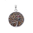 thumbnail image 1 of Colliers et Pendentifs Ancien Arbre Creux de Vie de Couleur Argent Rond Femmes Hommes, 1 of 6