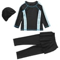 thumbnail image 1 of Hiiyo Girls Full Cover Swimwear Long Sleeve Rash Guard Pants Hat Bathing Suit, Sizes 2-15, 1 of 7