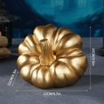 thumbnail image 3 of Set Of Four Gold Plated Brass Pumpkins In Shapes High End Thanksgiving And Fall Table Centerpieces For Luxurious Home Decor, 3 of 9