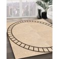 thumbnail image 3 of Ahgly Company Tapis Rond Lavable en Machine Intérieur Transitionnel Pérun Brun, 3 Pieds Rond, 3 of 7