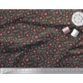 thumbnail image 2 of Soimoi Brown Georgette Viscose Fabric Floral & Leaves Print Fabric by Yard 42 Inch Wide, 2 of 3