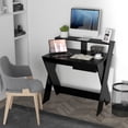 thumbnail image 2 of Gymax Computer Desk Study Writing Table Small Space w/ Drawer & Monitor Stand Black, 2 of 9