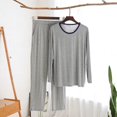 thumbnail image 1 of RKSTN Ensemble de Pyjama pour Homme Ensembles de Pyjamas à la Mode Automne Détente Col Rond Manches Longues Chandail Ensembles de Pjs Confortable 2 Pcs Décontracté Tenue d'Intérieur d'Hiver, 1 of 3