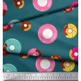 thumbnail image 2 of Soimoi Blue Moss Georgette Fabric Donuts Food Fabric Prints By Yard 42 Inch Wide, 2 of 5