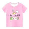 thumbnail image 2 of TIMIFIS Tee Garçons Filles T-Shirts Graphiques Joyeuses Pâques Chandails Unisexe Enfants Col Rond Manches Courtes Chandails Enfants Mignon Oreilles de Lapin Oeufs Imprimé T-Shirt, 11 Ans, 2 of 4