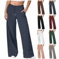 thumbnail image 4 of Diufon Wide Leg Sweatpants Women High Waisted Drawstring Baggy Pants Workout Athletic Joggers with Pockets, 4 of 7