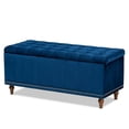 thumbnail image 1 of Baxton Studio Kaylee Navy Blue Velvet Upholstered Storage Ottoman Bench, 1 of 11