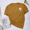 thumbnail image 4 of Blouses for Women, Womens Small Flower Printed Blouses Short Sleeved Round Neck Top, 4 of 5