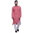 thumbnail image 1 of Atasi Satin Slub Designer Button DownKurtaFor Men Casual Summer WearKurtas-Large, 1 of 1