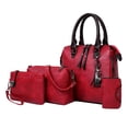 thumbnail image 1 of 4pcs/set Women Handbag PU Leather Shoulder Bag Tote Purse Satchel Gift Red, 1 of 8