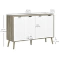 thumbnail image 3 of HOMCOM 47" Sideboard, Buffet Cabinet with Adjustable Shelves, Grayish Brown, 3 of 10
