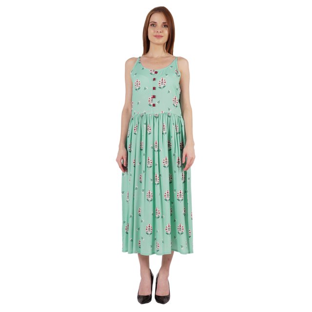 Phagun Robe d'Été Décontractée Ample pour Femme, Longue, Sans Manches, Maxi, Robe d'Été pour Plage et Villégiature