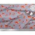 thumbnail image 2 of Soimoi Grey Poly Georgette Fabric Text & Poppy Floral Printed Fabric 1 Yard 52 Inch Wide, 2 of 3