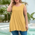 thumbnail image 2 of Timegard Plus Size Tank Tops for Women Round Neck Casual Workout Tops Solid Color Sports Shirts, 2 of 5