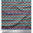 thumbnail image 1 of Soimoi Blue Velvet Fabric Aztec Geometric Fabric Prints By Yard 58 Inch Wide, 1 of 3