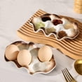 thumbnail image 4 of Fwttom Ceramic Egg Tray, Egg Tray Ceramic Material Sauces Snack Tray Dividing Plates Tableware Kitchen Supplies, 4 of 6