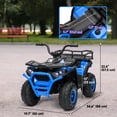 thumbnail image 3 of Qaba VTT pour Enfants 12 V, Jouet à Chevaucher avec 4 Roues à Suspension à Ressort, Bleu, 3 of 9