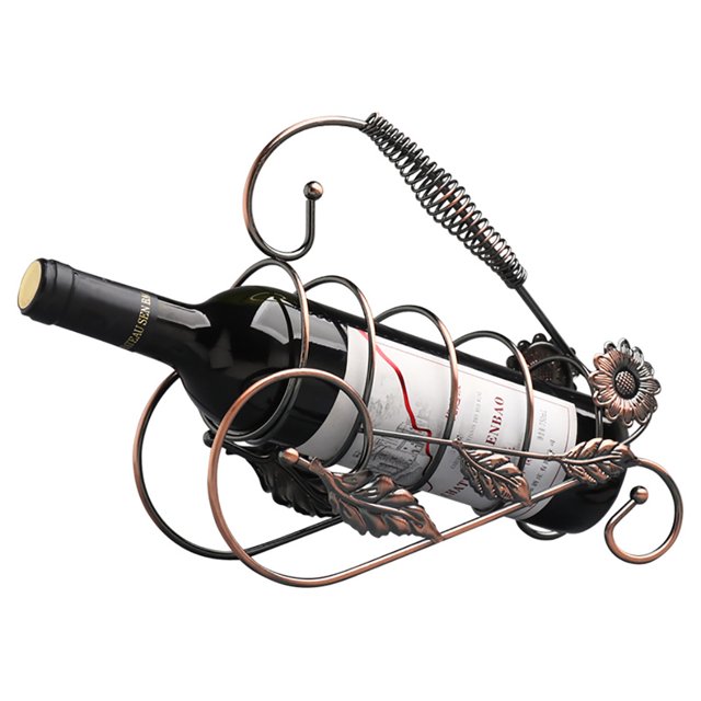 Wine Bottle Holder European Style Leaf Flower Iron Wine Rack Table Wine Stand