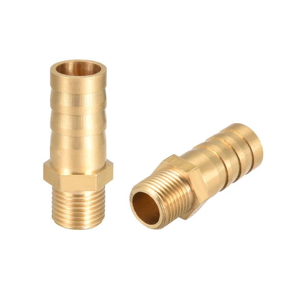 Unique Bargains Adaptateur de Raccord de Tuyau en Laiton 10mm Barbelé x 1/8 Pieds g Mâle 2 Pcs