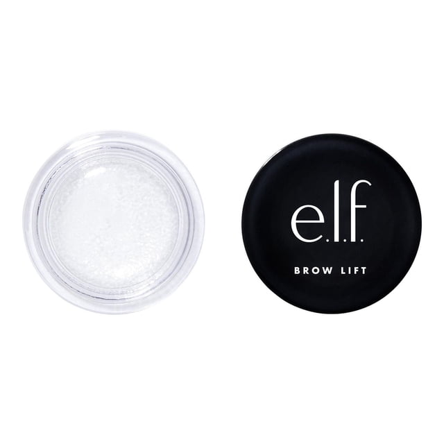 e.l.f. Cosmetics Lifting des Sourcils dans un Pot Rond Transparent avec Couvercle Noir Étiqueté e.l.f. Lifting des Sourcils, Contenant du gel pour Sourcils Transparent pour Tenue Extrême, Soin et Conditionnement pour Créer des Sourcils en Savon Duveteux avec une Finition Naturelle.