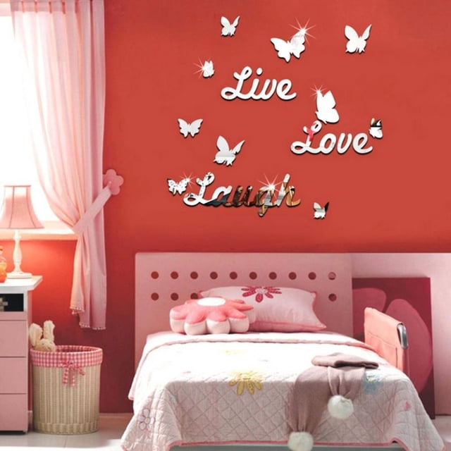TIMIFIS Wall Stickers Live Laugh Love Quote Removable Wall Art Stickers Mirror Decal DIY Room Decor D Fall Decorations For HomeFall